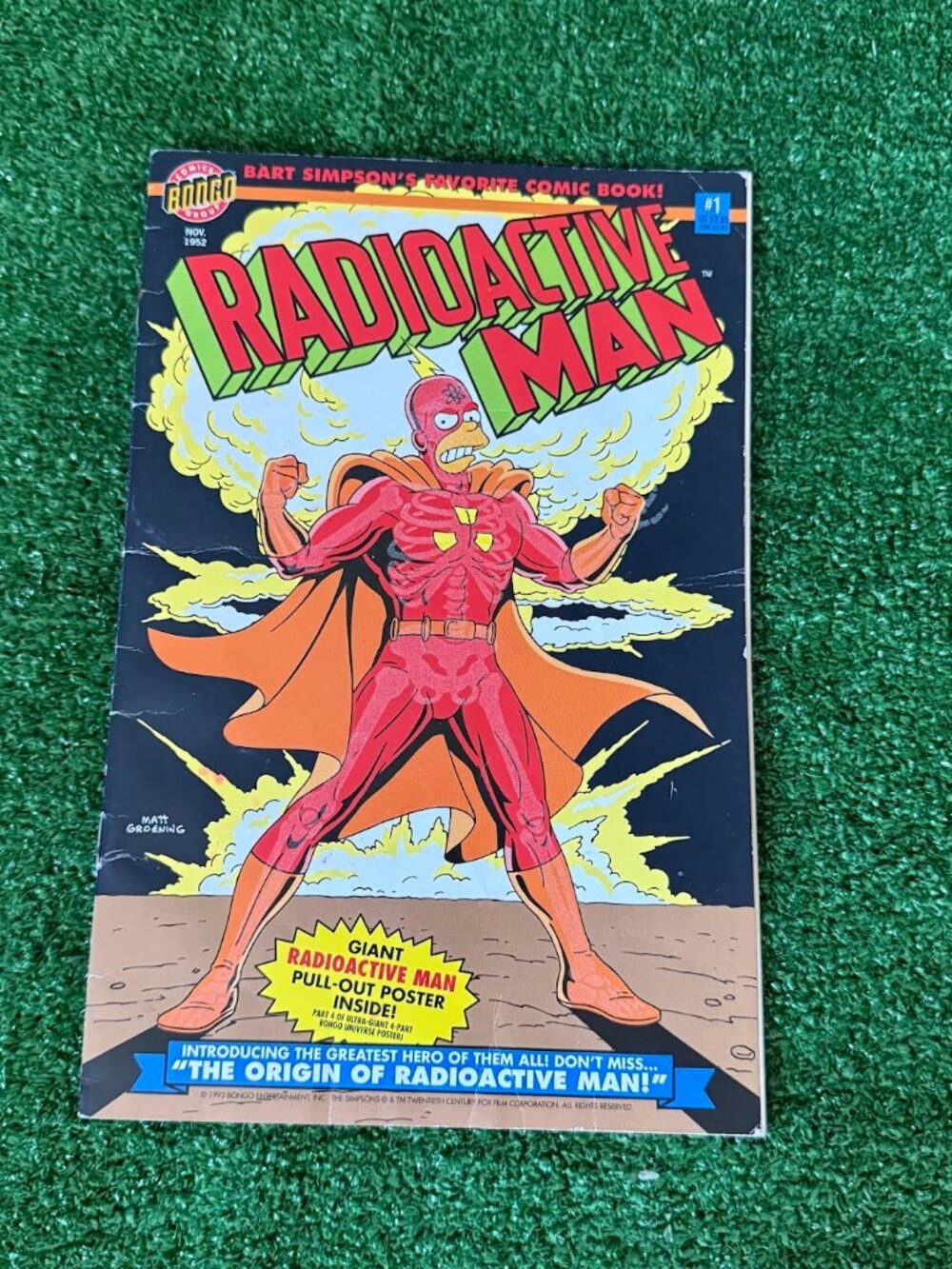 Radioactive Man #1 Simpsons 1st Issue Bart Homer Marge 1993 Bongo Comics Vintage